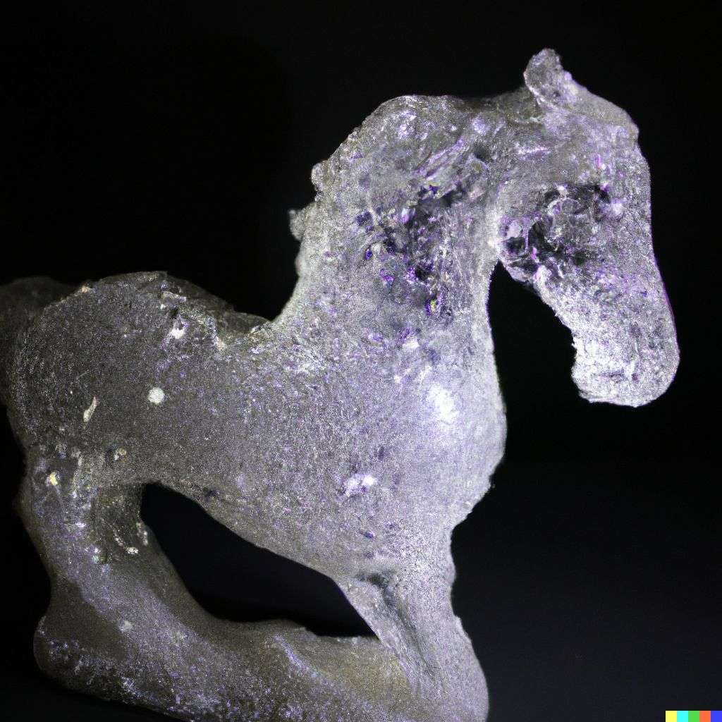 a horse made out of a sparkling geode